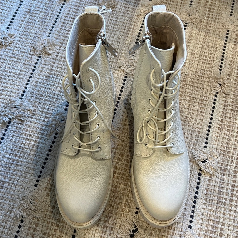 Sam Edelman Waterproof Garret Ivory Platform Combat Boots - Picture 4 of 7